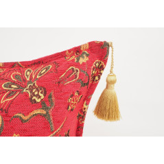 Fabric Pillow, Fabric Pillow 18x18, Red Caucasus Carnation Pattern Turkish Fabric Pillow,Decorative Pillow,Bohemian Pillow