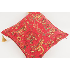 Fabric Pillow, Fabric Pillow 18x18, Red Caucasus Carnation Pattern Turkish Fabric Pillow,Decorative Pillow,Bohemian Pillow