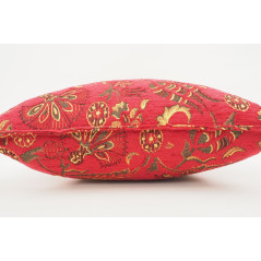 Fabric Pillow, Fabric Pillow 18x18, Red Caucasus Carnation Pattern Turkish Fabric Pillow,Decorative Pillow,Bohemian Pillow