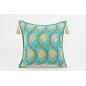 Fabric Pillow, Fabric Pillow 18x18, Turquoise Blue Water Line Tulip Pattern Turkish Fabric Pillow, Decorative and Throw Pillow Fabric Pillow, Fabric Pillow 18x18, Turquoise Blue Water Line Tulip Pattern Turkish Fabric Pillow, Decorative and Throw Pillow