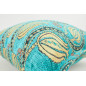 Fabric Pillow, Fabric Pillow 18x18, Turquoise Blue Water Line Tulip Pattern Turkish Fabric Pillow, Decorative and Throw Pillow Fabric Pillow, Fabric Pillow 18x18, Turquoise Blue Water Line Tulip Pattern Turkish Fabric Pillow, Decorative and Throw Pillow