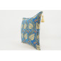 Fabric Pillow, Fabric Pillow 18x18, Navy Blue Water Line Tulip Pattern Turkish Fabric Pillow, Decorative Accent and Throw Pillow Fabric Pillow, Fabric Pillow 18x18, Navy Blue Water Line Tulip Pattern Turkish Fabric Pillow, Decorative Accent and Throw Pillow