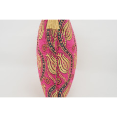 Turkish Fabric Pillow 18x18, Pink Tulip Pattern Decorative Ottoman Fabric Pillow