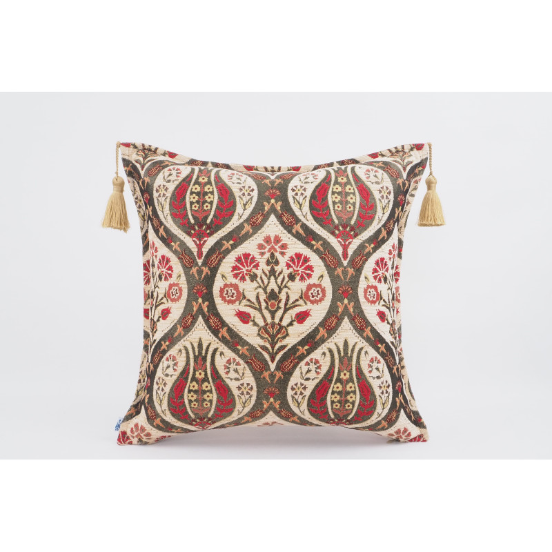 Fabric Pillow, Fabric Pillow 18x18, Beige Morocco Pattern Tulip Turkish Fabric Pillow, Decorative Accent and Throw Pillow Fabric Pillow, Fabric Pillow 18x18, Beige Morocco Pattern Tulip Turkish Fabric Pillow, Decorative Accent and Throw Pillow