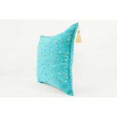 Fabric Pillow,Fabric Pillow 18x18,Turquoise Blue Arabian NIght Pattern Turkish Fabric Pillow,Decorative Accent and Throw Pillow