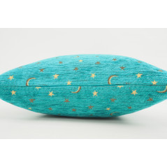 Turkish Fabric Pillow 18x18, Turquoise Blue Arabian Night Pattern Decorative Ottoman Fabric Pillow