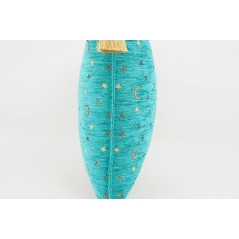 Turkish Fabric Pillow 18x18, Turquoise Blue Arabian Night Pattern Decorative Ottoman Fabric Pillow