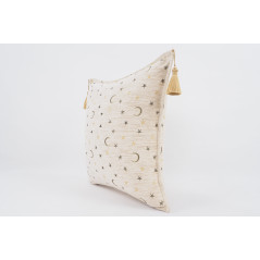 Fabric Pillow, Fabric Pillow 18x18, Beige Arabian NIght Pattern Turkish Fabric Pillow Cover, Decorative Accent and Throw Pillow