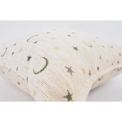 Turkish Fabric Pillow 18x18,Beige Arabian Night Pattern Decorative Ottoman Fabric Pillow