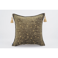 Turkish Fabric Pillow 18x18,Moss Green Arabian Night Pattern Decorative Ottoman Fabric Pillow