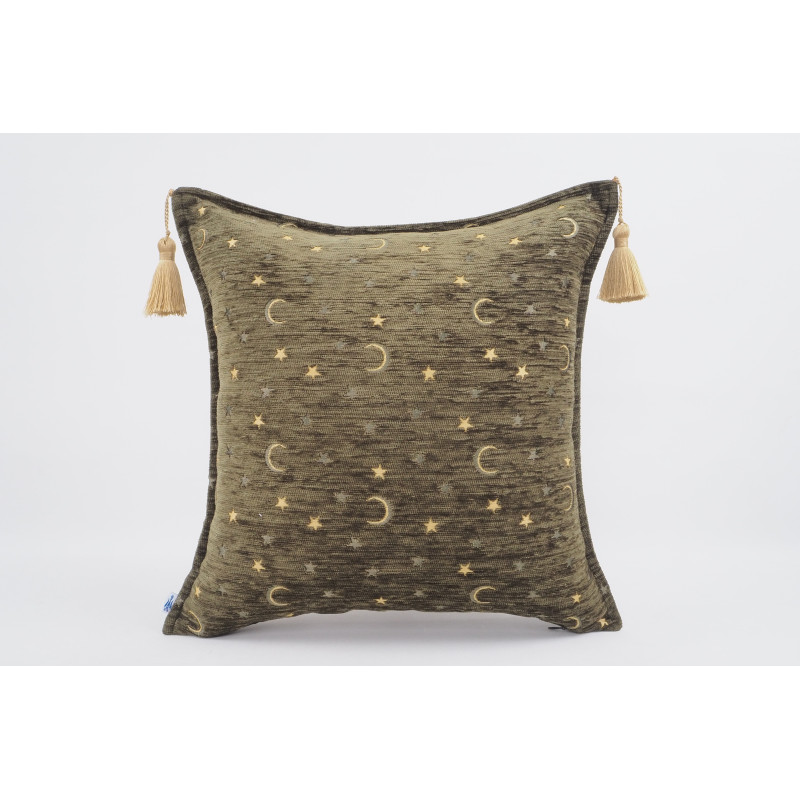Fabric Pillow, Fabric Pillow 18x18, Moss Green Arabian NIght Pattern Turkish Fabric Pillow Cover, Decorative and Throw Pillow