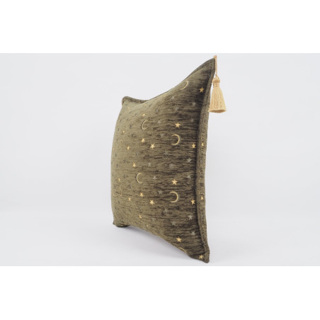 Fabric Pillow, Fabric Pillow 18x18, Moss Green Arabian NIght Pattern Turkish Fabric Pillow Cover, Decorative and Throw Pillow
