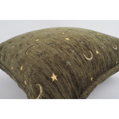 Turkish Fabric Pillow 18x18,Moss Green Arabian Night Pattern Decorative Ottoman Fabric Pillow