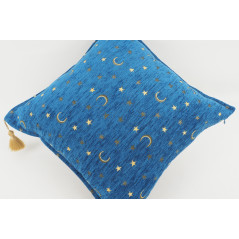 Turkish Fabric Pillow 18x18,Navy Blue Arabian Night Pattern Decorative Ottoman Fabric Pillow