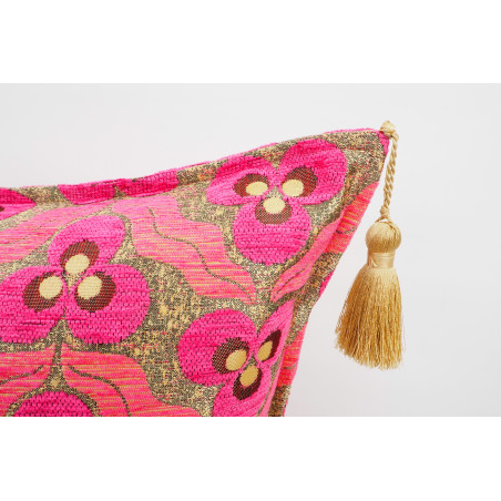 Fabric Pillow, Fabric Pillow 18x18, Mazenda Pink Tiger Eyes Pattern Turkish Fabric Pillow Cover, Decorative and Throw Pillow