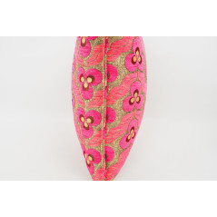 Turkish Fabric Pillow 18x18, Pink Tiger Eye Pattern Decorative Ottoman Fabric Pillow