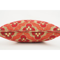 Turkish Fabric Pillow 18x18, Red Tiger Eye Pattern Decorative Ottoman Fabric Pillow