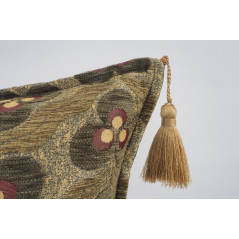 Turkish Fabric Pillow 18x18, Moss Green Tiger Eye Pattern Decorative Ottoman Fabric Pillow