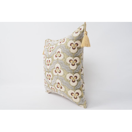 Fabric Pillow, Fabric Pillow 18x18, Beige Tiger Eyes Pattern Turkish Fabric Pillow Cover, Decorative Accent and Throw Pillow