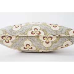 Turkish Fabric Pillow 18x18, Beige Tiger Eye Pattern Decorative Ottoman Fabric Pillow