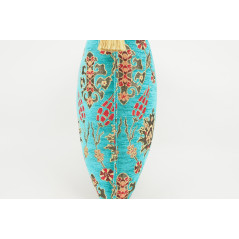 Fabric Pillow,Fabric Pillow 18x18,Turquoise Blue Topkapi Palace Tulip Pattern Turkish Jacquard Fabric Pillow Cover,Throw Pillow