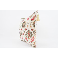 Fabric Pillow,Fabric Pillow 18x18,Beige Topkapi Palace Tulip Pattern Turkish Fabric Pillow Cover,Decorative Pillow ,Throw Pillow