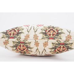 Fabric Pillow,Fabric Pillow 18x18,Beige Topkapi Palace Tulip Pattern Turkish Fabric Pillow Cover,Decorative Pillow ,Throw Pillow
