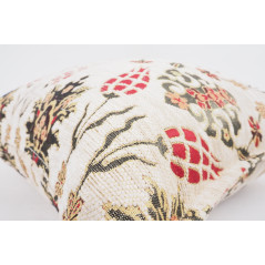 Fabric Pillow,Fabric Pillow 18x18,Beige Topkapi Palace Tulip Pattern Turkish Fabric Pillow Cover,Decorative Pillow ,Throw Pillow