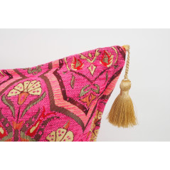 Fabric Pillow,Fabric Pillow 18x18,Mazenda Pink Carnation Pattern Turkish Fabric Pillow Cover,Decorative Accent and Throw Pillow