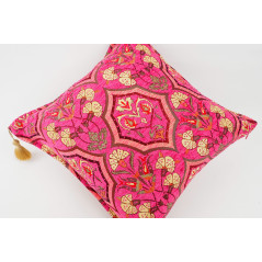 Fabric Pillow,Fabric Pillow 18x18,Mazenda Pink Carnation Pattern Turkish Fabric Pillow Cover,Decorative Accent and Throw Pillow