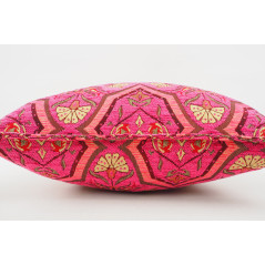 Fabric Pillow,Fabric Pillow 18x18,Mazenda Pink Carnation Pattern Turkish Fabric Pillow Cover,Decorative Accent and Throw Pillow