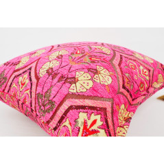 Fabric Pillow,Fabric Pillow 18x18,Mazenda Pink Carnation Pattern Turkish Fabric Pillow Cover,Decorative Accent and Throw Pillow