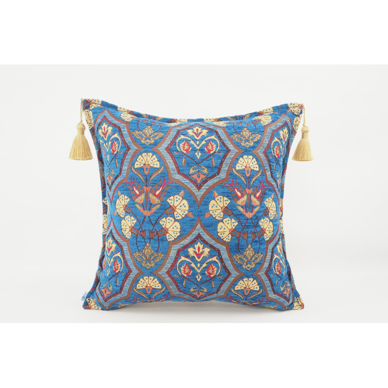 Fabric Pillow, Fabric Pillow 18x18, Navy Blue Carnation Pattern Turkish Fabric Pillow Cover, Decorative Accent and Throw Pillow Fabric Pillow, Fabric Pillow 18x18, Navy Blue Carnation Pattern Turkish Fabric Pillow Cover, Decorative Accent and Throw Pillow
