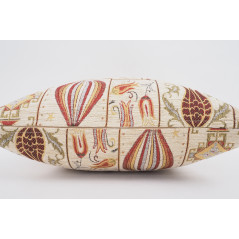 Turkish Fabric Pillow 18x18,Beige Dream Pattern Decorative Ottoman Fabric Pillow