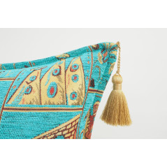 Fabric Pillow,Fabric Pillow 18x18,Turquoise Blue Turkish Dream Pattern Turkish Fabric Pillow Cover,Decorative and Throw Pillow