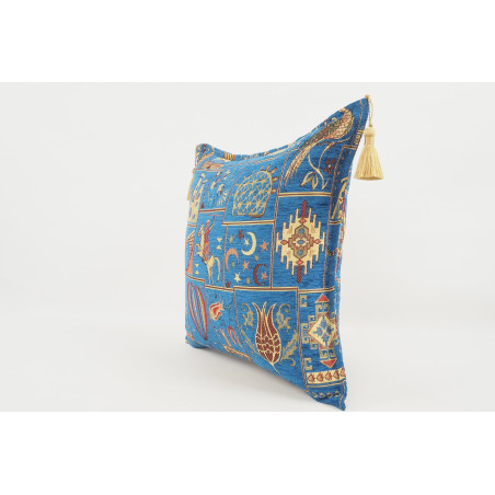 Fabric Pillow,Fabric Pillow 18x18,Navy Blue Turkish Dream Pattern Turkish Fabric Pillow Cover,Decorative Accent and Throw Pillow