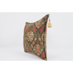 Fabric Pillow, Fabric Pillow 18x18, Moss Green Topkapi Palace Tulip Pattern Turkish Fabric Pillow Cover,Decorative Throw Pillow