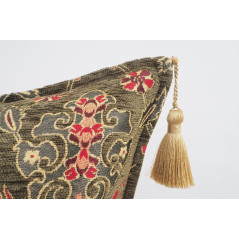 Fabric Pillow, Fabric Pillow 18x18, Moss Green Topkapi Palace Tulip Pattern Turkish Fabric Pillow Cover,Decorative Throw Pillow