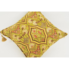 Fabric Pillow,Fabric Pillow 18x18,Pistachio Green Carnation Pattern Turkish Fabric Pillow Cover,Decorative and Throw Pillow