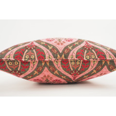 Fabric Pillow, Fabric Pillow 18x18, Pale Pink Morocco Pattern Tulip Turkish Fabric Pillow, Decorative Accent and Throw Pillow