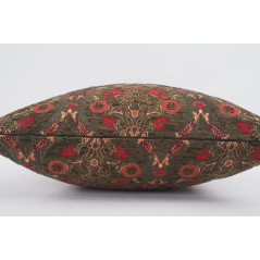 Fabric Pillow, Fabric Pillow 18x18, Moss Green Morocco Pattern Tulip Turkish Fabric Pillow, Decorative Accent and Throw Pillow