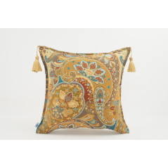 Turkish Fabric Pillow 18x18,Paysley Pattern Decorative Ottoman Fabric Pillow