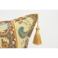 Turkish Fabric Pillow 18x18,Paysley Pattern Decorative Ottoman Fabric Pillow
