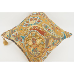 Turkish Fabric Pillow 18x18,Paysley Pattern Decorative Ottoman Fabric Pillow