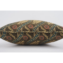 Fabric Pillow, Fabric Pillow 18x18, Moss Green Water Line Tulip Pattern Turkish Fabric Pillow, Decorative and Throw Pillow