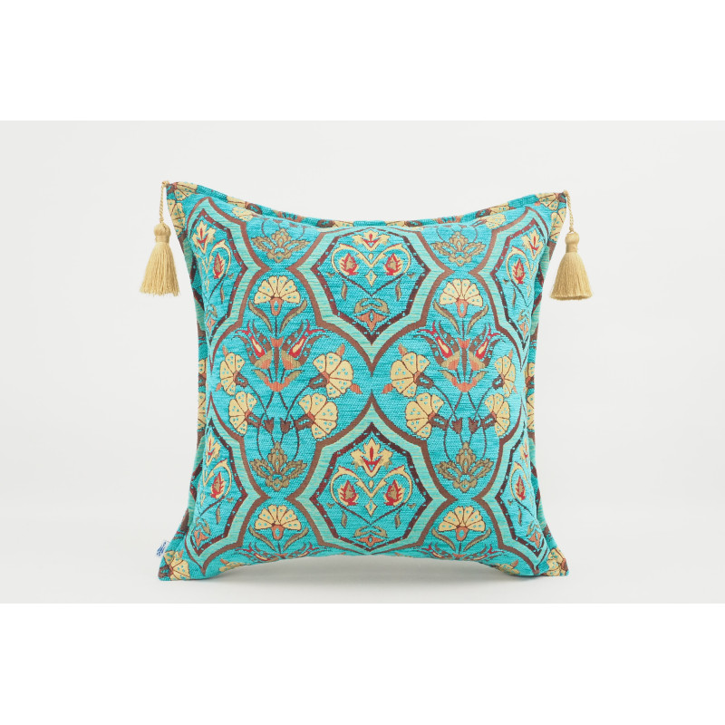 Fabric Pillow, Fabric Pillow 18x18, Turquoise Blue Carnation Pattern Turkish Fabric Pillow Cover, Decorative and Throw Pillow Fabric Pillow, Fabric Pillow 18x18, Turquoise Blue Carnation Pattern Turkish Fabric Pillow Cover, Decorative and Throw Pillow