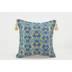 Fabric Pillow,Fabric Pillow 18x18,Navy Blue Tiger Eyes Pattern Turkish Fabric Pillow Cover,Decorative Accent and Throw Pillow