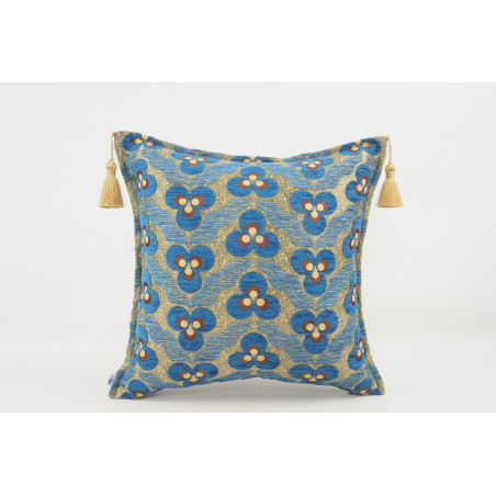 Fabric Pillow,Fabric Pillow 18x18,Navy Blue Tiger Eyes Pattern Turkish Fabric Pillow Cover,Decorative Accent and Throw Pillow