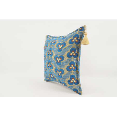 Fabric Pillow,Fabric Pillow 18x18,Navy Blue Tiger Eyes Pattern Turkish Fabric Pillow Cover,Decorative Accent and Throw Pillow