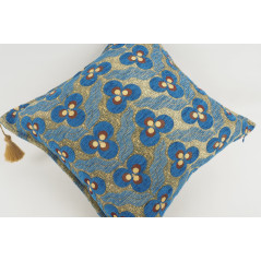 Fabric Pillow,Fabric Pillow 18x18,Navy Blue Tiger Eyes Pattern Turkish Fabric Pillow Cover,Decorative Accent and Throw Pillow